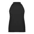 thumbnail image 5 of Wycnly Tank Tops for Women off Shoulder Hollow out Breathable Loose Vest Tops Summer Solid Halter Sleeveless Shirts Fashion Blouses Black s, 5 of 5