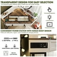 thumbnail image 3 of Aukfa Corner Vanity Desk with Mirror, LED Lights, Drawers & Outlet, Vanity Table for Girls, White, 3 of 8