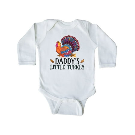 

Inktastic Thanksgiving Daddy Little Turkey Gift Baby Boy or Baby Girl Long Sleeve Bodysuit