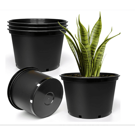 7 Gallon Plastic Nursery Pots, 15 Inch Large Plastic Pots for Plants