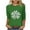 #147-Green, variant on Craaazy Fashion Women's Casual Shamrock Printed Round Neck 3/4 Sleeve Cozy T-shirt Gifts