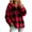 Wine, variant on Staron Plaid Hoodies for Women Casual Oversized Long Sleeve Hooded Sweatshirt Button Down Checkered Patterned Loose Comfy Fall Winter Coat Cardigan Jacket Army Green L