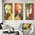 thumbnail image 1 of Designart "Hot Robots in Love Retro Romance" Robot Framed Wall Art Set Of 3 - Yellow Modern Frame Gallery Wall Set For Home Decor, 1 of 6