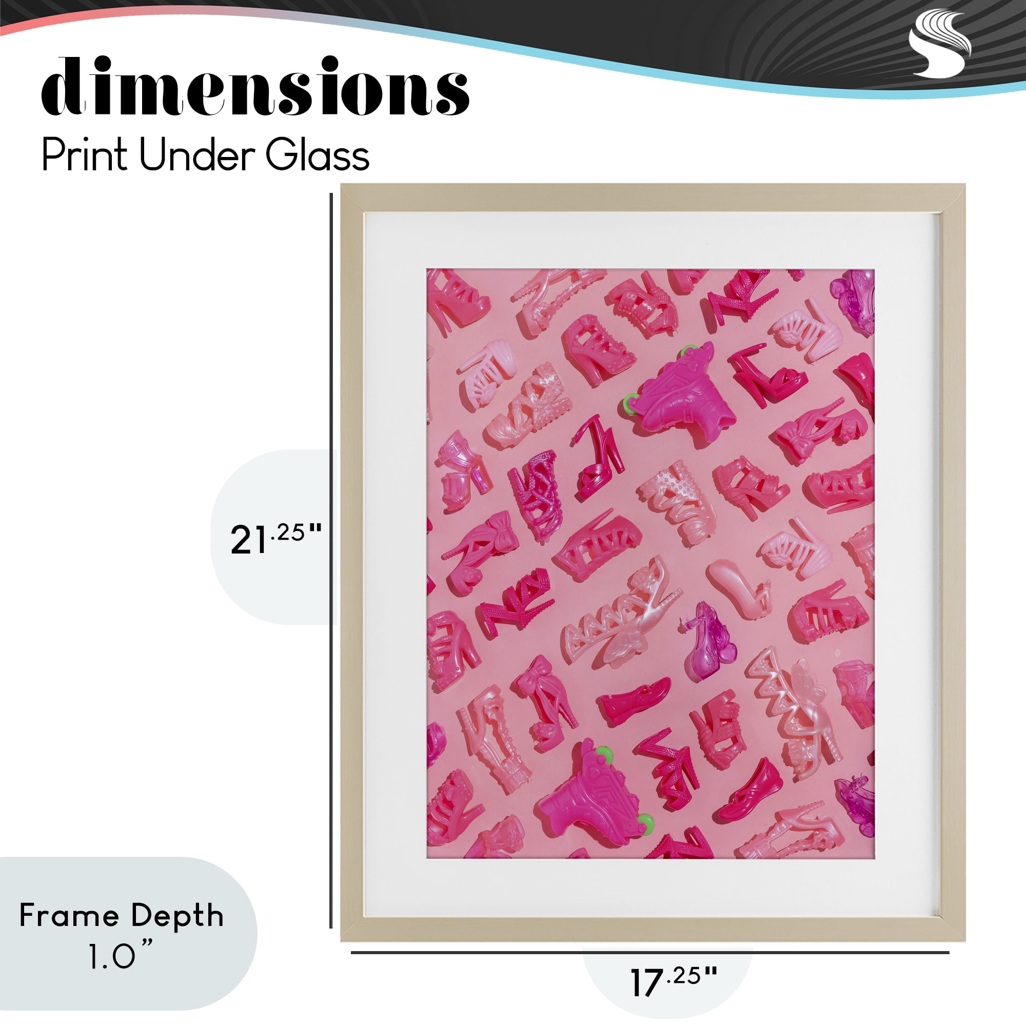 Stupell Industries Tiny Doll Shoes Pink Birch Framed Print Under Glass, design by LISH Creative