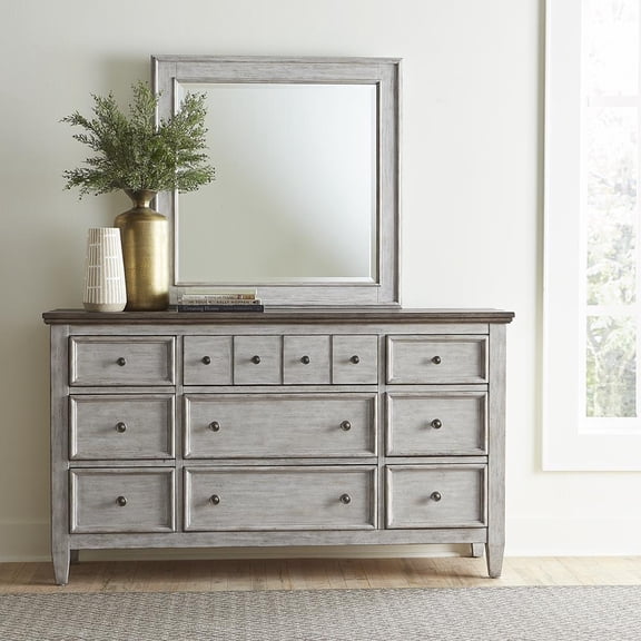 Heartland White Dresser & Mirror