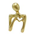 thumbnail image 2 of Heart Hands Sculpture Figurine Statue Gold Resin for Living Room Bedroom Bookshelf Office Desktop Decoration, 2 of 9