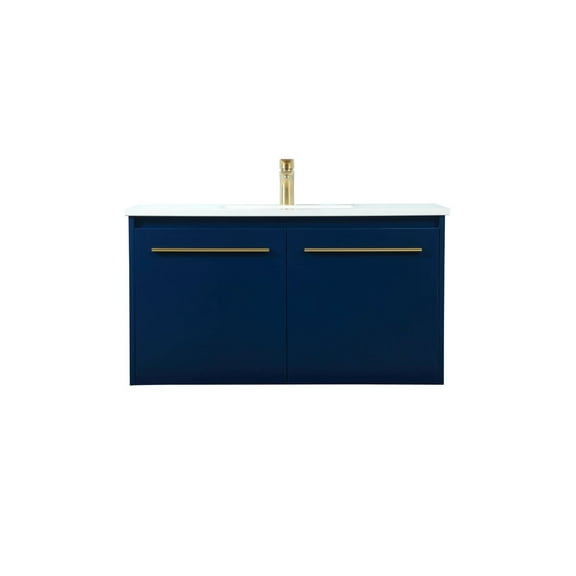 Elegant Decor 36 inch single bathroom vanity in blue