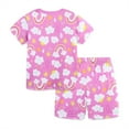 thumbnail image 6 of WIBACKER Two-Piece Pajamas for Girls Cute Rainbow Summer Short Sleeve PJ Set Kids Sleepwear 3-8T, 6 of 7