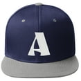 thumbnail image 2 of Daxton Classic Snapback Hat 3D Capital Alphabet Letters Flat Bill Visor Cap, Navy Light Grey Hat White Letter A, 2 of 3