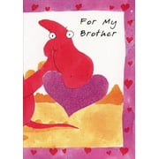 Freedom Greetings Dinosaur Holding Heart: Brother Valentine's Day Card