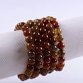 thumbnail image 4 of Dragon Veins Agate Gemstone 8mm Round Beads Elastic Bracelet 7 Inch, 4 of 5