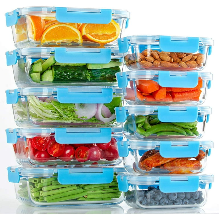 ZRRHOO 10 Pack Glass Meal Prep Containers with Lids, Food Storage  Containers with Built in Vent, Airtight Bento Boxes for Lunch, BPA Free &  Leak Proof