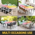 thumbnail image 5 of Easter Table Cloths for 4 Foot Rectangle Tables, Spring Rabbits Silhouette Rainbow Ombre Art Patio Waterproof Elastic Fitted Tablecloths, Washable Rectangular Table Cover for Camping, 5 of 8