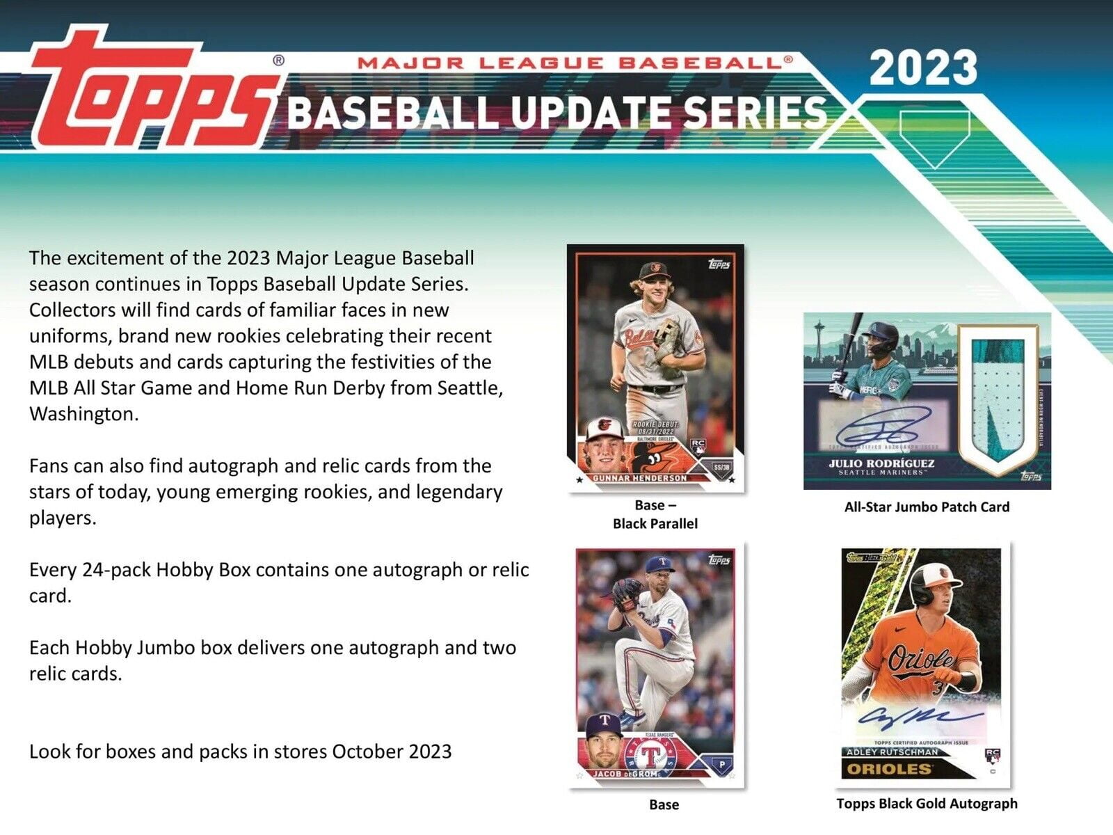 MLB Topps 2023 Update Series Baseball Trading Card HOBBY Box