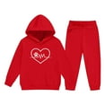 thumbnail image 5 of NAISIBABY Girls Hoodie and Sweatpants Set, Long Sleeve Pullover Sweatshirt with Jogger Pants Fall Winter Casual Outfit 2-Piece Red 4T, 5 of 6