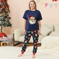 thumbnail image 6 of Zwiiyzr Christmas Pajamas for Family for Mom Matching Family Sets Christmas Print Casual Short Sleeve Top With Bottom Outfits Home Wear 2025 Blue, 6 of 7