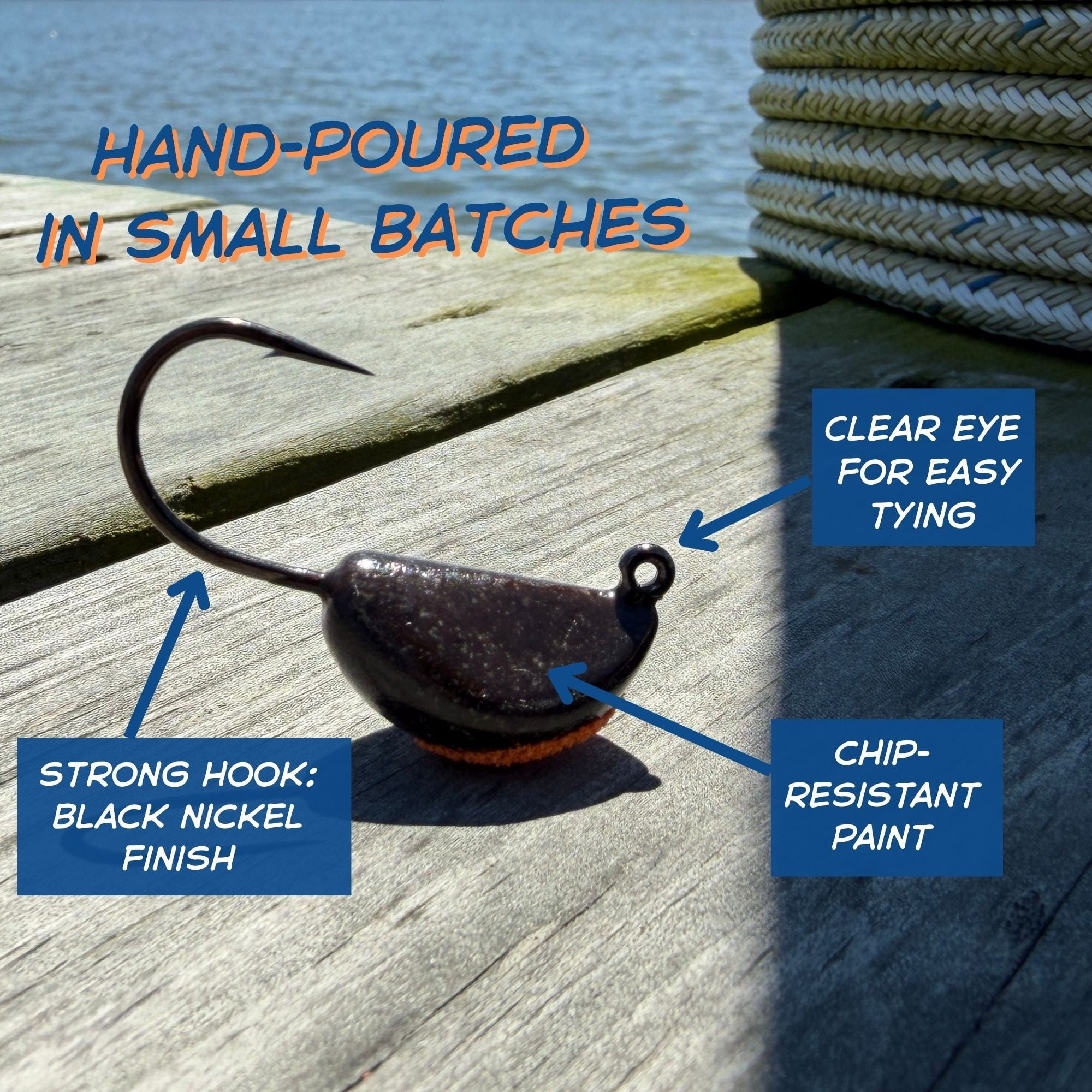 Jetty Jigs Saltwater Jig Heads, 3/4oz, Mud Crab, Jumbo 10 Pack