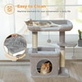 thumbnail image 3 of PAWZ Road 27" Cat Tree Tower with Large Perch, Scratching Posts, Cat Condo for Medium Cats, Gray, 3 of 9