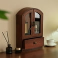 thumbnail image 4 of Stylish Wooden Desktop Display Cabinet With Glass Door For Cosmetics Jewelry Home Decor, 4 of 8