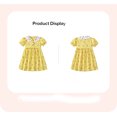 thumbnail image 3 of Emy Dola 2-7T Little Girls Lace Lapel Collar Cotton Dress Short Sleeve Foral Bunny Applique Tunic Summer Dresses, 3 of 7