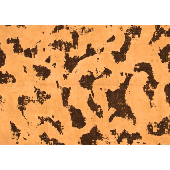 Ahgly Company Indoor Rectangle Abstract Orange Modern Area Rugs, 2' x 3'