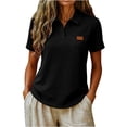 thumbnail image 3 of ZUBKTE Women's Short Sleeve V-Neck Business Casual Work Collared Tops S-2XL, 3 of 7