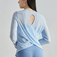 thumbnail image 2 of Ahdbta Long Sleeve Workout Shirts for Women Lightweight Gym Athletic Yoga Tops Criss Cross Open Back Running T-Shirt, 2 of 7