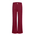 thumbnail image 4 of Women's Mid Waist Straight Leg Pants, Corduroy Wide Leg Trousers, Casual Yoga Pants, Breathable Everyday Pants, Lightweight Lounge Pants, Fashion Pants Wine M, 4 of 5