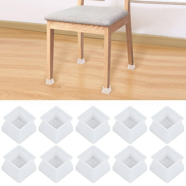 16pcs Non Slip Soft Square Silicone Chair Leg Floor Protectors Home Wear Resistant Floor