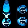 thumbnail image 1 of portavasos con logotipo de LED para coche, 7 colores cambiantes, carga USB, posavasos, lámparas para coche, 1 of 9