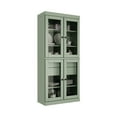 thumbnail image 6 of Palace Imports 100% Solid Wood Kitchen Pantry Storage Cabinet with Glass Doors, Adjustable Shelves and 2-Drawers, Sage, 6 of 7