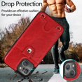 thumbnail image 5 of Crossbody Wallet Case for Apple iPhone 15,Decase Premium PU Leather Back Flip Wallet Cover With Detachable Lanyard Strap Shockproof Phone Shell,for Apple iPhone 15 - Red, 5 of 8