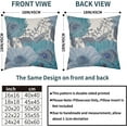 thumbnail image 4 of Vintage Flowers Pillow Covers 20x20 Inch Set of 2 Teal Blue Black Floral Leaves Decorative Square Throw Pillows For Couch Rustic Square Pillow Cases Home Decor For Living Room Sofa Porch Outdoor, 4 of 6
