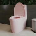 thumbnail image 5 of Spaco 1.1/1.60 GPF Dual-Flush One Piece Toilet, Water-Saving Elongated Comfort Height Floor Mounted, Soft Close 1000 Gram Map Flushing Score Toilet, Pink, 5 of 15