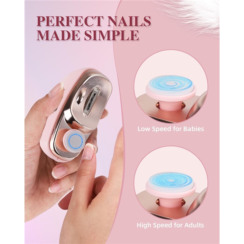 2025 Upgraded Electric Nail Clipper, Electric Nail File, 2 Speeds Automatic Nail Trimmer with LED Light & Clip Storage - USB Rechargeable for Baby, Kids, Adults, Seniors