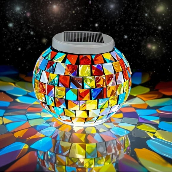 Luces de jardín con bolas de vidrio alimentadas con energía solar Aukora Mosaic Glass