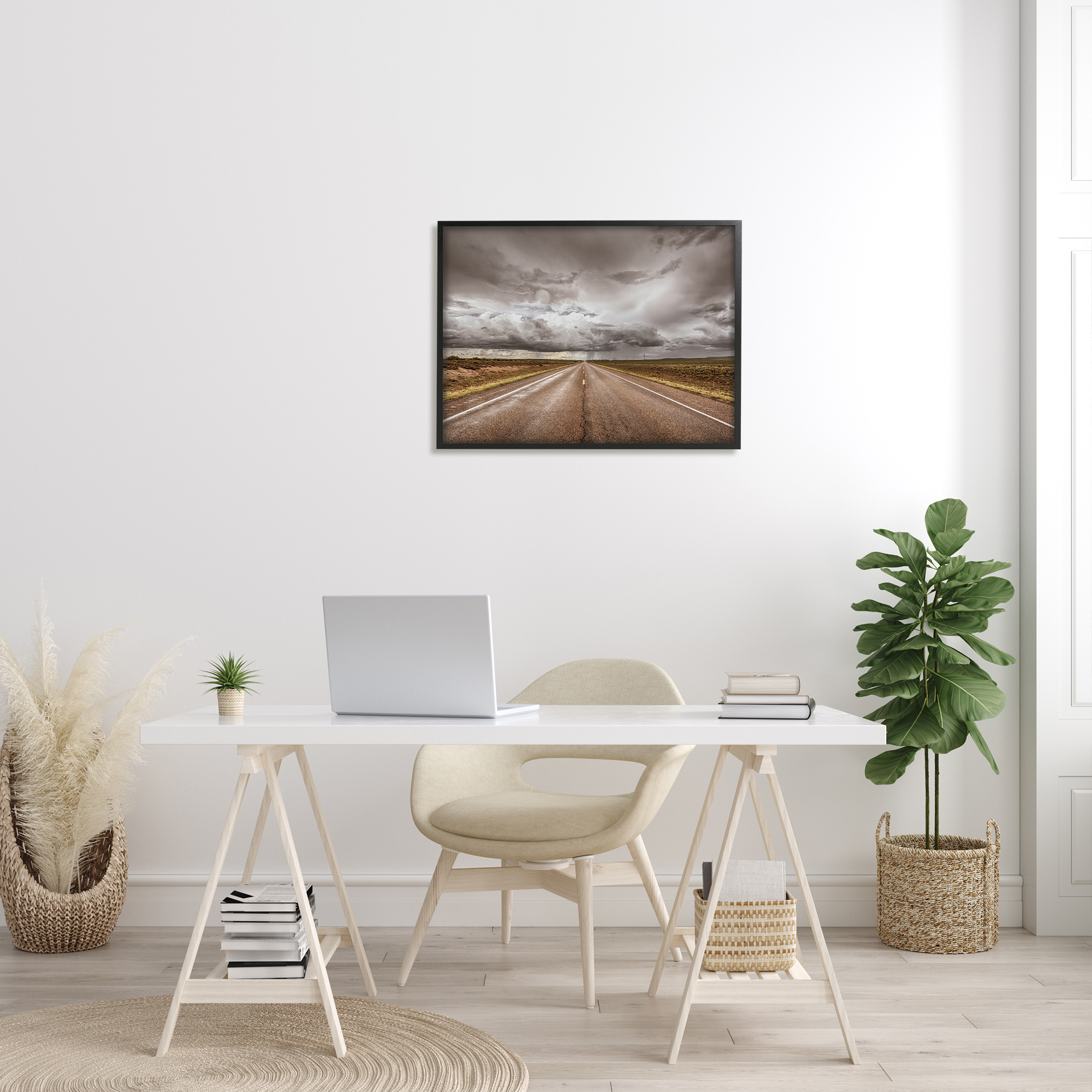Stupell Industries Open Road under Stormy Sky Western Landscape, 24 x 30, Design by Nathan Larson