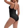 thumbnail image 3 of INSPIRE CHIC Women's Steel Boning Underwired Padded Plunge Bodysuits Hip Lifter Tummy Control Crotch Hooks Closure Jumpsuits S Black, 3 of 5