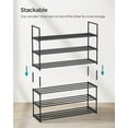 thumbnail image 2 of SONGMICS Shoe Rack, 3 Tier Shoe Organizer, Metal Shoe Storage Shelf for 15 Pairs of Shoes, Easy to Assemble, Entryway, Black ULSA303B02, 2 of 8