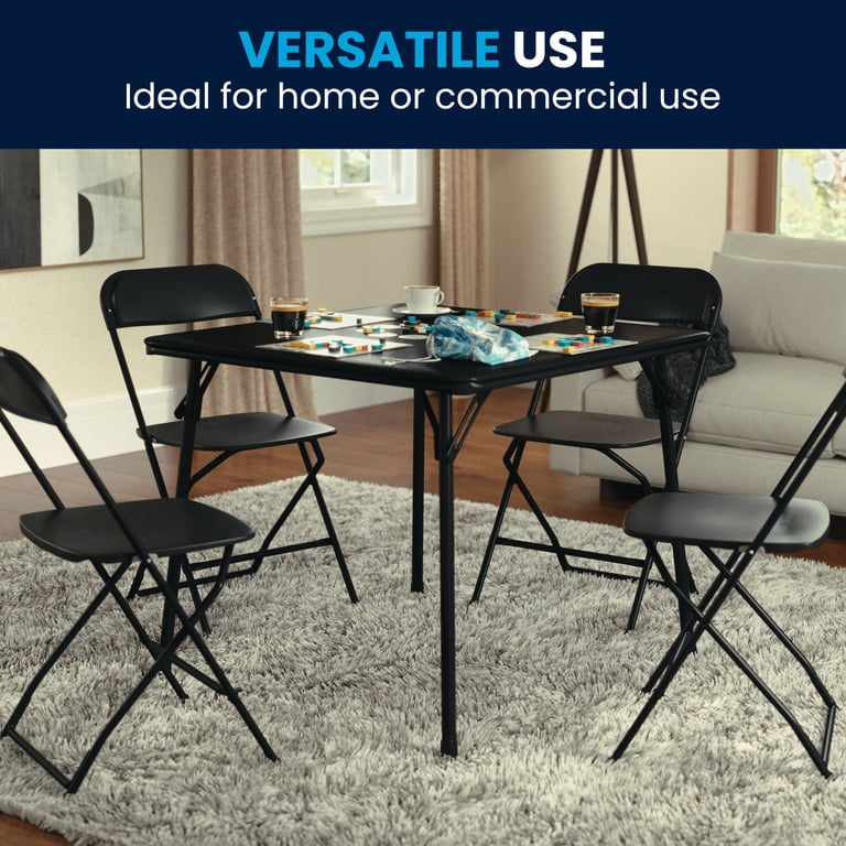 Flash Furniture Madelyn Black Folding Card Table - Lightweight