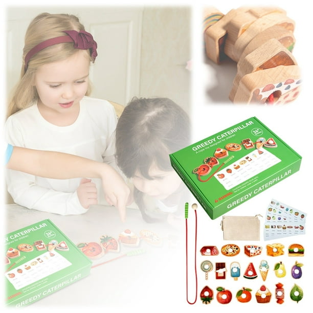 Juego De Ensartar Cuentas Para Entrenar La Concentración Y El Pensamiento. Juguetes Infantiles. Enseñanza Montessori.