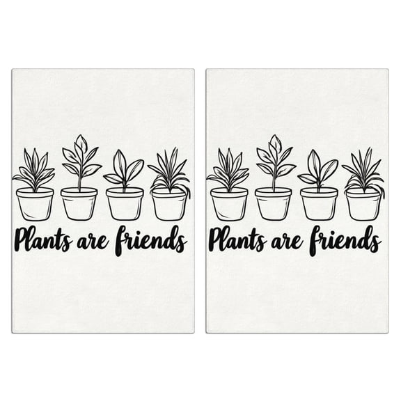 2 Pcs Funny Kitchen Towels,Plants Are Friends Microfiber Dish Towels,Kitchen Tea Towels,Kitchen Towel Set (18" X 26")
