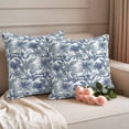 thumbnail image 2 of Grey Palm Trees Outdoor Waterproof Pillow Covers, Summer Botanical Watercolor Decorative Square Throw Pillowcase Sofa Cushion Sham for Patio/Couch/Chair, 18"x18" 2 Pack, 2 of 8
