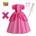 thumbnail image 3 of Vestido de princesa de melocotón para niñas, disfraz de Anime de lujo para carnaval, monos para niños pequeños, vestidos de fiesta, ropa 3-10T, 3 of 5