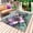 Purple SlateBlue Teal, variant on Purple Floral Outdoor Rug 4x6 Ft - Reversible Patio Rug Outdoor Camping Rugs, Spring Leaves Botanical Vintage Walls Washable Indoor Outdoor Area Rugs, Non-Slip Outdoor Carpet Runner for Deck/Porch