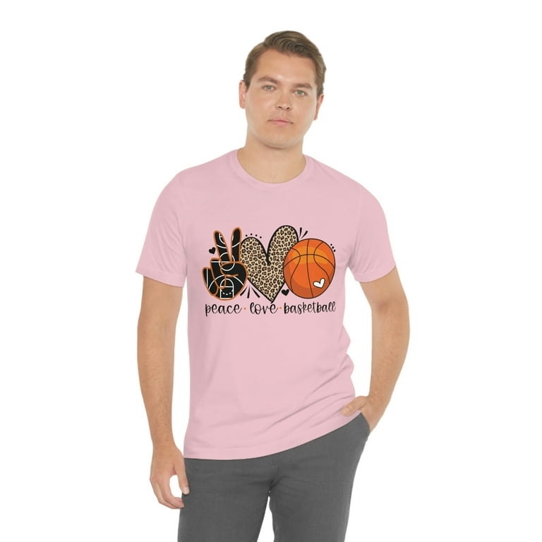 Peace love and basketball sport themed gender neutral t shirt