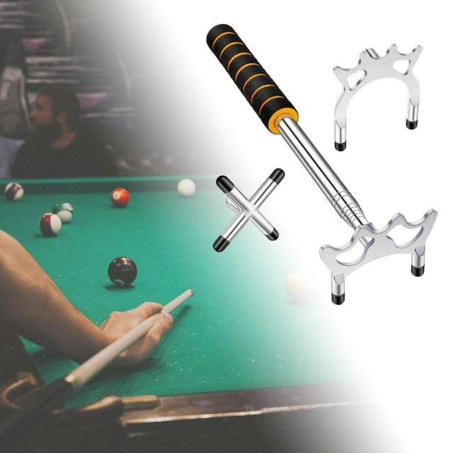 DYNWAVECA Repose-Queue de Billard, Support Rétractable avec Tête de Pont pour Queue de Billard pour Table de Billard de Jeu Basse