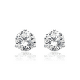 thumbnail image 5 of 14K Solid White Gold Round Lab Diamond Stud Earrings, 5 of 10