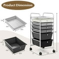 thumbnail image 3 of Costway 6 Drawer Rolling Storage Cart Scrapbook Paper Office Organizer Mixed Black, 3 of 10
