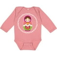 thumbnail image 3 of Inktastic Matryoshka Russian Cute Pink Nesting Doll Girls Long Sleeve Baby Bodysuit, 3 of 5
